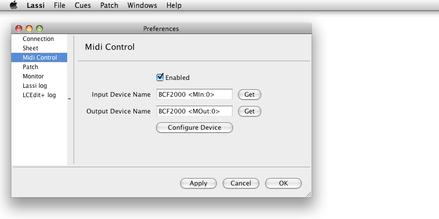 Lassi Midi Preferences